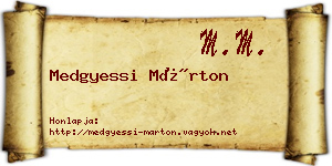 Medgyessi Márton névjegykártya